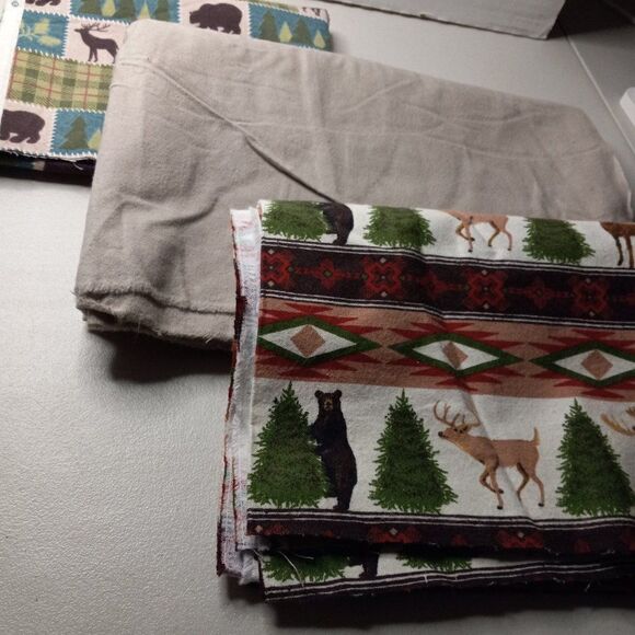 Quilting/Sewing Flannel Fabric Three Different Cuts Cottagecore - Picture 1 of 9